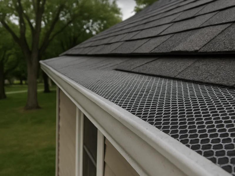 Gutter guard installed on a home roofline in Vermillion, SD